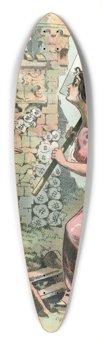 Samuel Ehrhart - American rocks 39.3 inch art pintail longboard deck