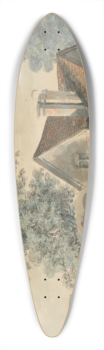 Samuel Howitt - Horses and Wagon Outside a Cottage 39.3 inch art pintail longboard deck