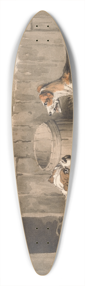 Samuel Howitt - The Mischievous Dog 39.3 inch art pintail longboard deck