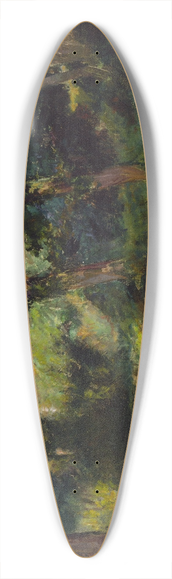 Samuel Isham - Wooded Landscape 39.3 inch art pintail longboard deck