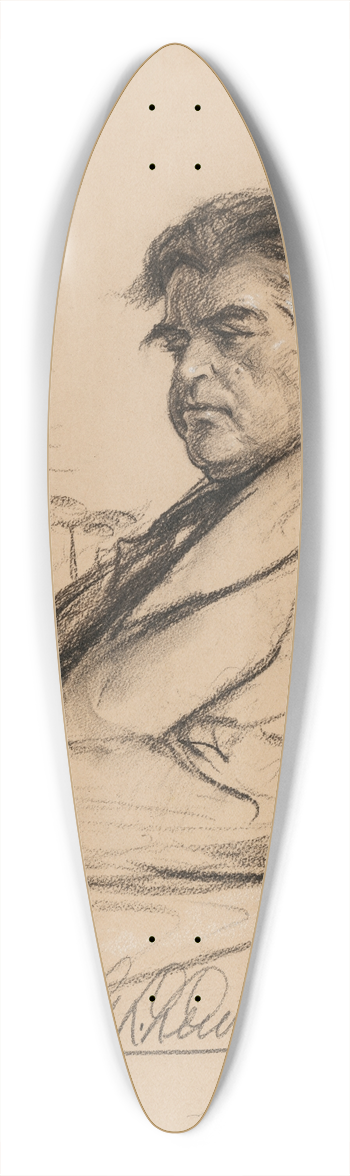 Samuel Johnson Woolf - John Llewellyn Lewis 39.3 inch art pintail longboard deck