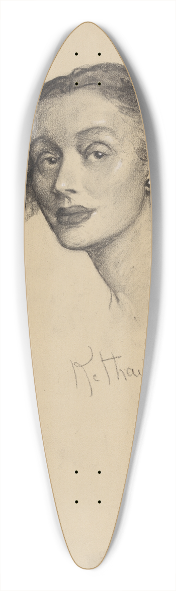 Samuel Johnson Woolf - Katharine Cornell 39.3 inch art pintail longboard deck
