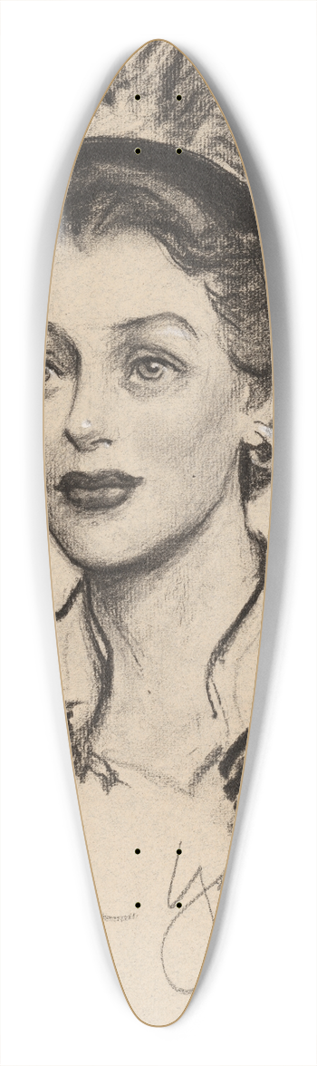 Samuel Johnson Woolf - Loretta Young 39.3 inch art pintail longboard deck