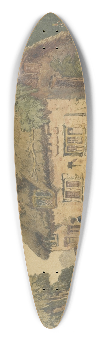Samuel Prout - Brook and cottage 39.3 inch art pintail longboard deck