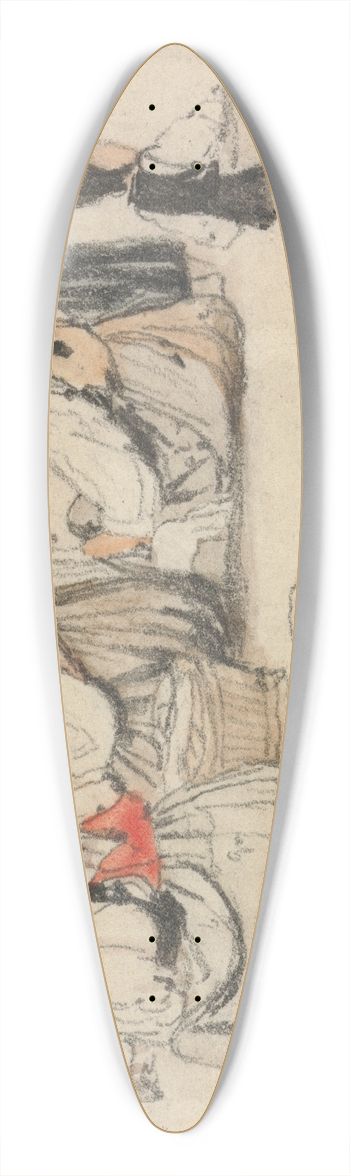 Samuel Prout - Study of Figures at Schaffhausen 39.3 inch art pintail longboard deck