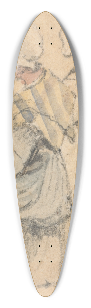 Samuel Prout - Two Peasant Girls, Seated 39.3 inch art pintail longboard deck