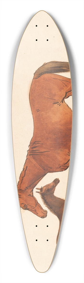 Sawrey Gilpin - Chestnut Mare and Foal 39.3 inch art pintail longboard deck