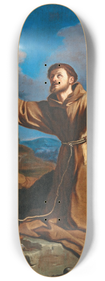 Guercino - Saint Francis receiving the Stigmata 8.25 inch art skate deck
