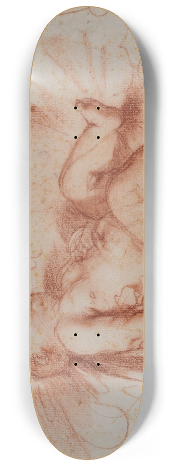 Guercino - Study of the Infant Christ Child Held by Saint Simeon 8.25 inch art skate deck