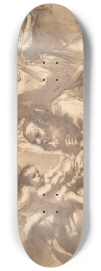 Guercino - The Adoration of the Magi 8.25 inch art skate deck