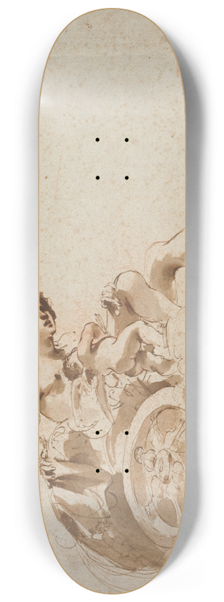 Guercino - Venus and Cupid in a Chariot 8.25 inch art skate deck