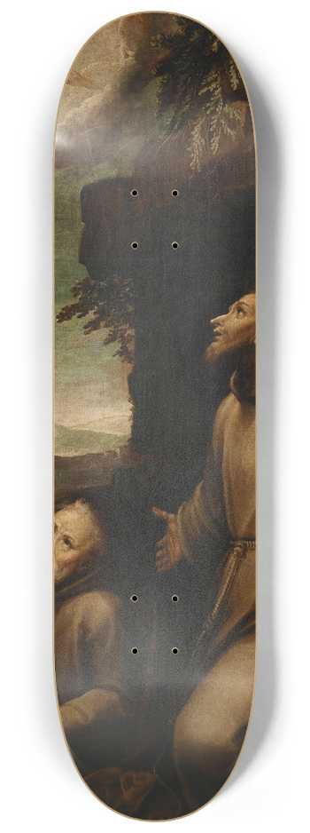 Guglielmo Caccia - Saint Francis receives the Stigmata 8.25 inch art skate deck