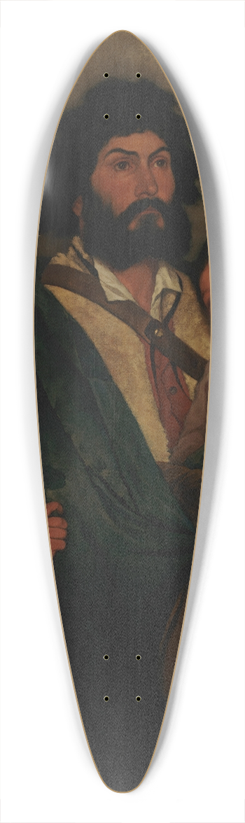 Severin Falkman - A Father With His Two Childen From Subiaco 39.3 inch art pintail longboard deck