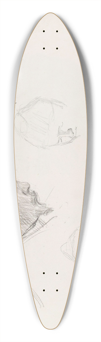 Signe Scheel - Mannshode i profil; to hoder 39.3 inch art pintail longboard deck