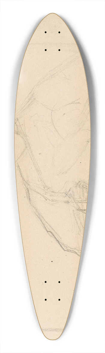 Signe Scheel - Sitting woman 39.3 inch art pintail longboard deck