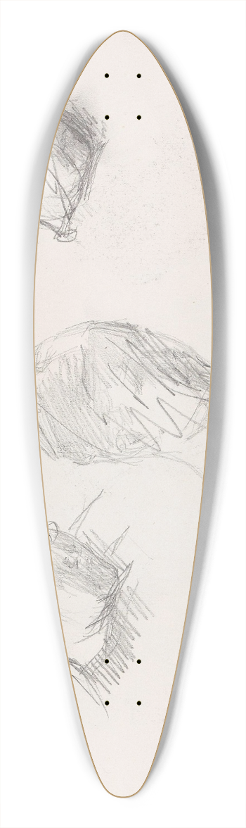 Signe Scheel - Studier av et hode 39.3 inch art pintail longboard deck