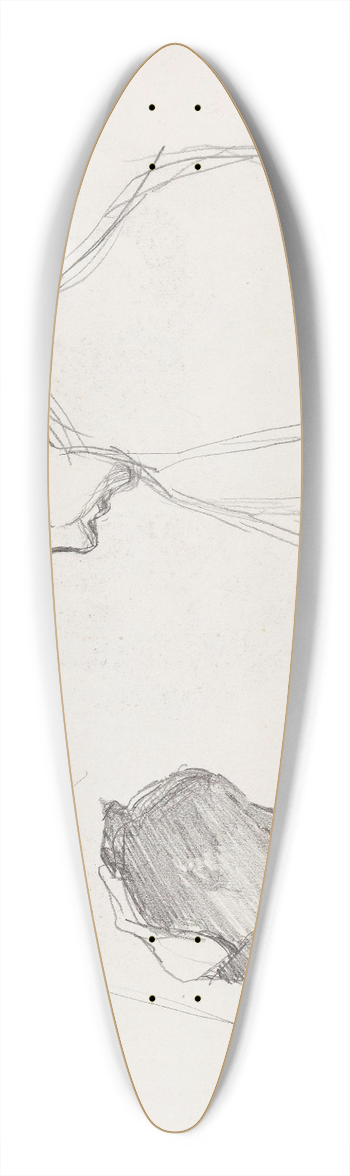 Signe Scheel - Studier av et kvinnehode 39.3 inch art pintail longboard deck