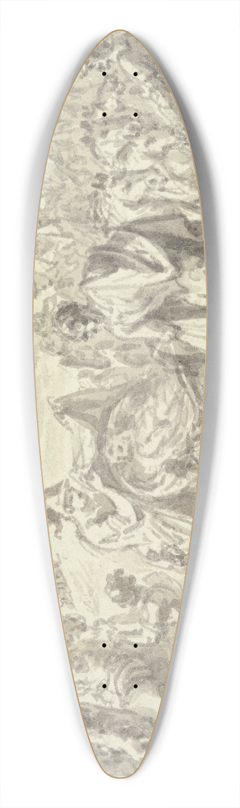 Simon Fokke - Alexander beweint Dareios 39.3 inch art pintail longboard deck