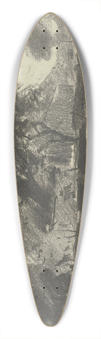 Sion Longley Wenban - House underneath trees 39.3 inch art pintail longboard deck