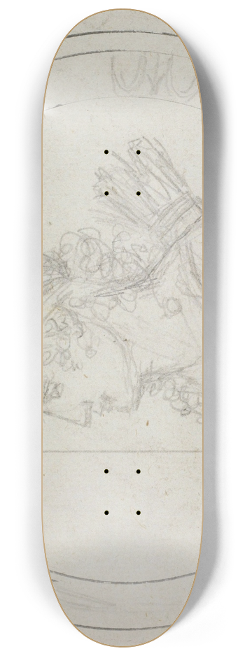 Guillaume Boichot - Femme portant diadme, profil  gauche en mdaillon 8.25 inch art skate deck