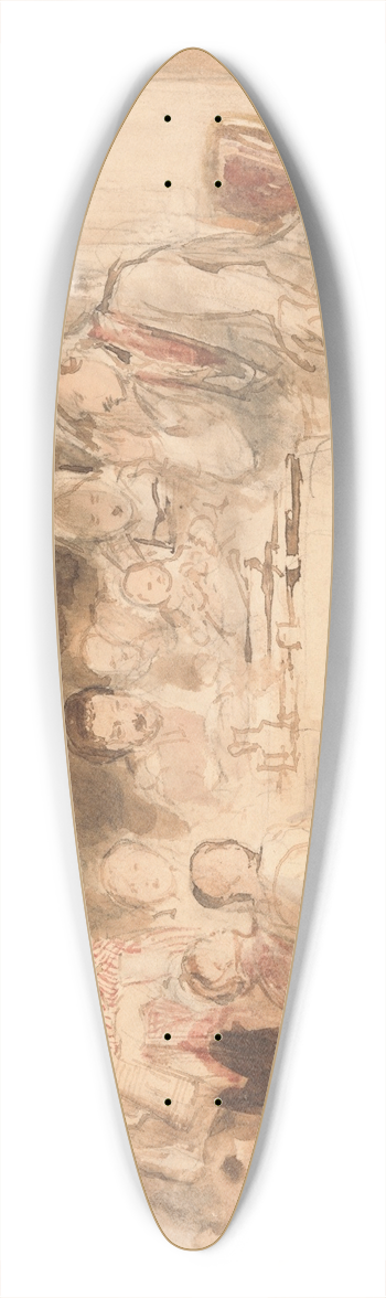 Sir David Wilkie - Grace Before Meat 39.3 inch art pintail longboard deck