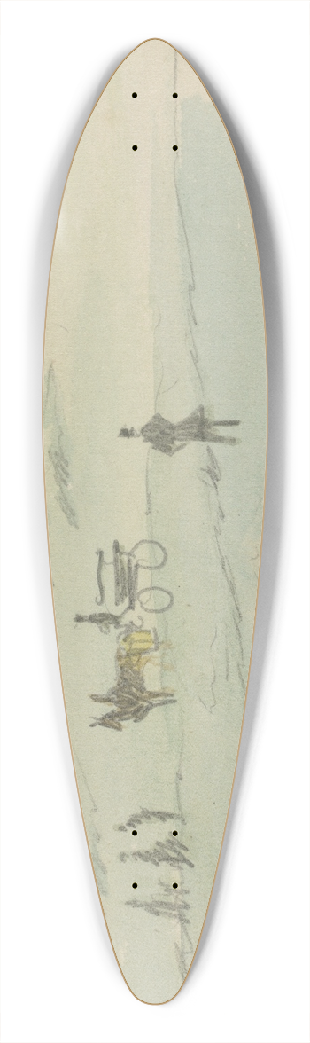 Sir David Wilkie - Landscape with Figures and a Carriage 39.3 inch art pintail longboard deck