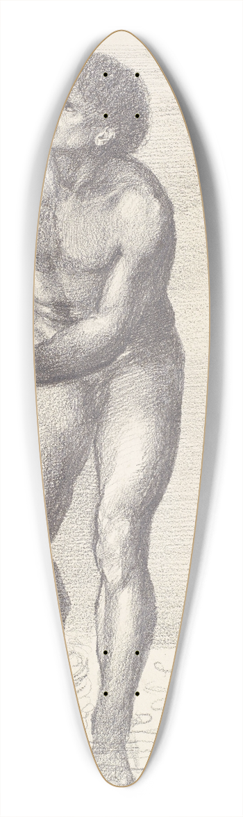 Sir Edward Coley Burne-Jones - Male Nude  Study for St Christopher 39.3 inch art pintail longboard deck