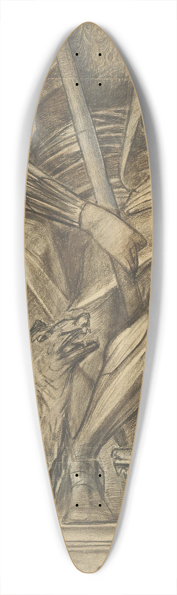 Sir Edward Coley Burne-Jones - Odin 39.3 inch art pintail longboard deck