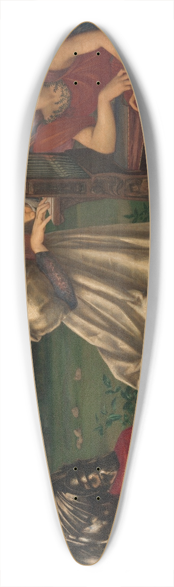 Sir Edward Coley Burne-Jones - The Love Song 39.3 inch art pintail longboard deck