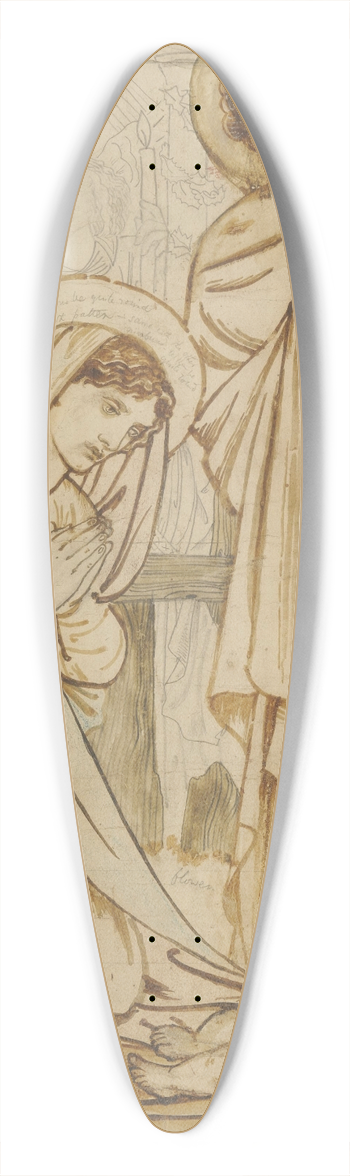 Sir Edward Coley Burne-Jones - The Nativity 39.3 inch art pintail longboard deck