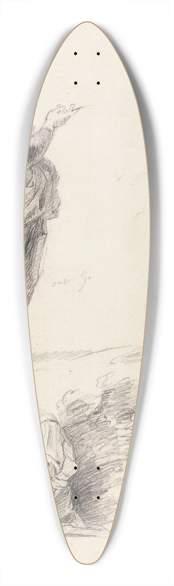 Sir Joshua Reynolds - Sheet of Figure Studies from Raphaels Disputation 39.3 inch art pintail longboard deck