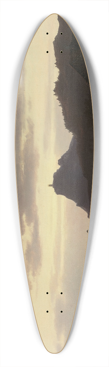 Sophus Jacobsen - A Lighthouse on the Coast, Norway 39.3 inch art pintail longboard deck