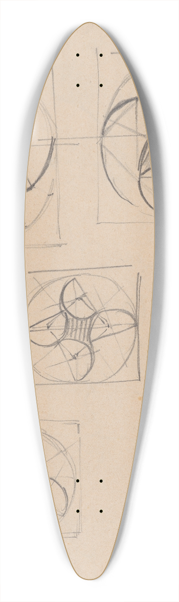 Stanisaw Wyspiaski - Studies of Architectural Details 39.3 inch art pintail longboard deck