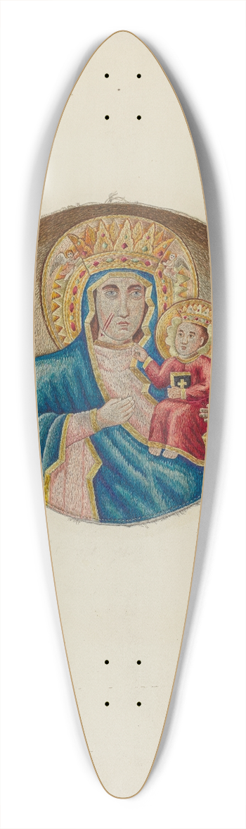 Stanley Mazur - Religious Embroidery 39.3 inch art pintail longboard deck