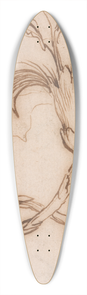 Stefano Della Bella - A Study of Pinks and Roses 1 39.3 inch art pintail longboard deck