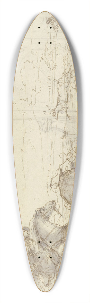 Stefano Della Bella - Stag hunt 39.3 inch art pintail longboard deck