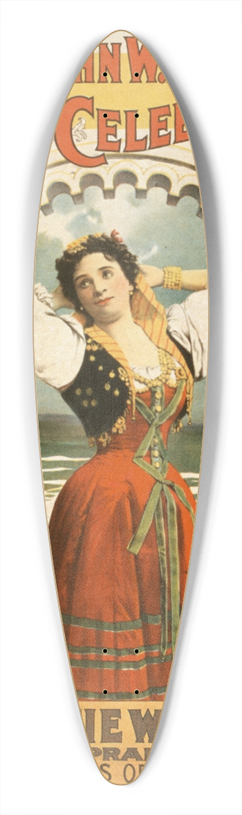Strobridge & Co. Lith. - John W. Ishams celebrities 39.3 inch art pintail longboard deck