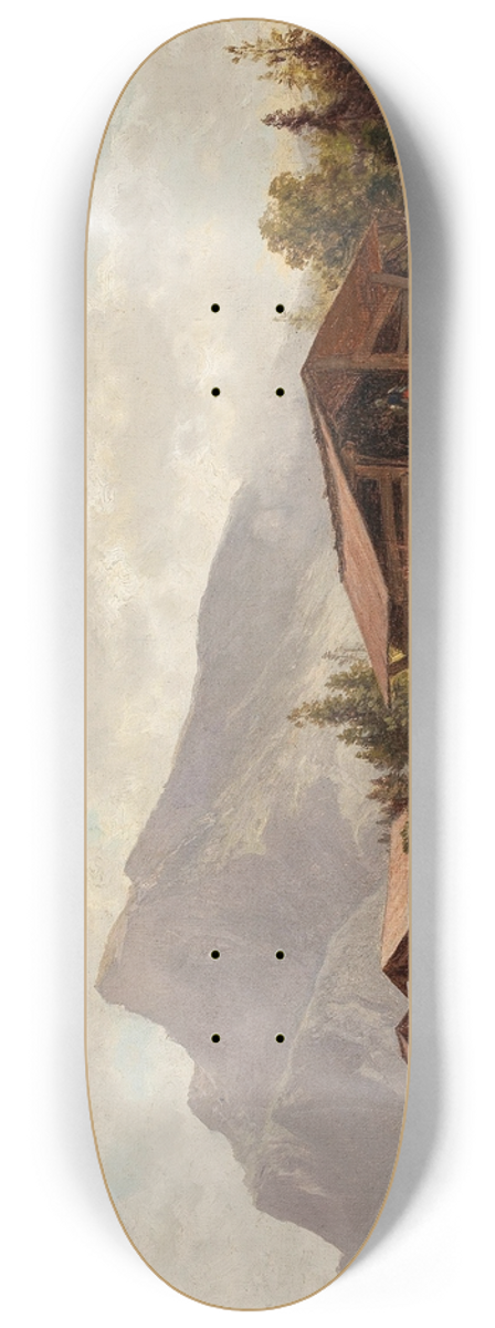 Gustav Barbarini - A View of Untersberg from Wals 8.25 inch art skate deck
