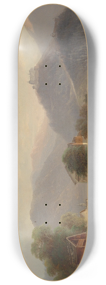 Gustav Barbarini - Blick auf die Festung Hohenwerfen im Pongau 8.25 inch art skate deck