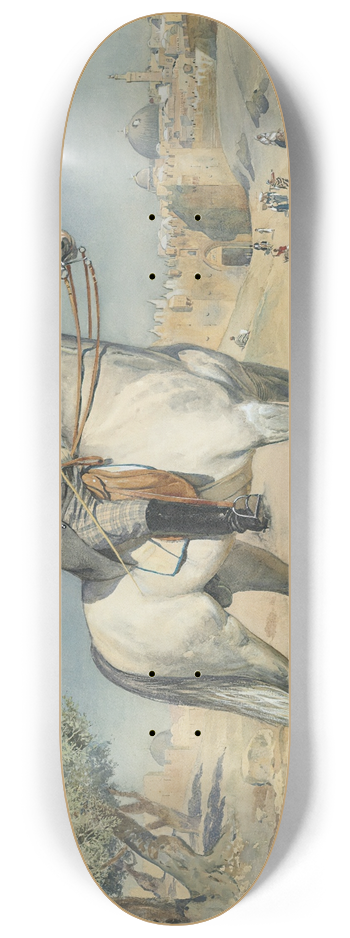 Gustav Bauernfeind - A Horseman By A Jerusalem Gate 8.25 inch art skate deck
