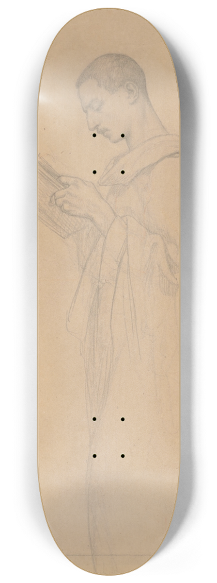 Gustave Boulanger - A Man Reading 8.25 inch art skate deck