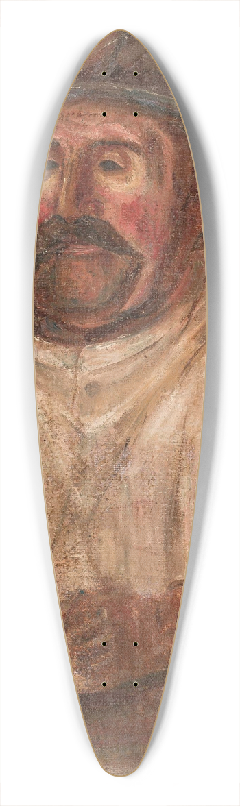 Tadeusz Makowski - Bust of a man in a hat with a pipe 39.3 inch art pintail longboard deck
