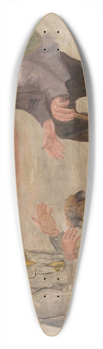 Tadeusz Makowski - Conversation with a hunter 39.3 inch art pintail longboard deck