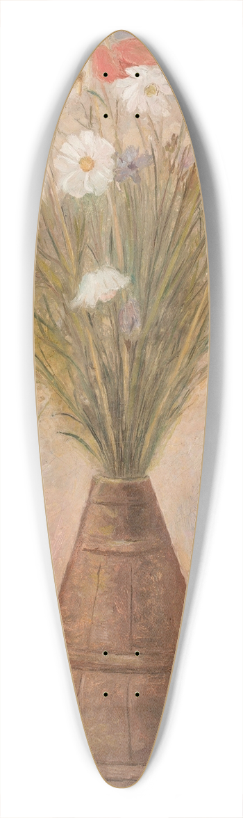 Tadeusz Makowski - Field flowers 39.3 inch art pintail longboard deck