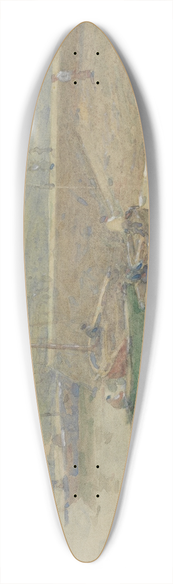 Terrick Williams - Quiet evening, Concarneau 39.3 inch art pintail longboard deck