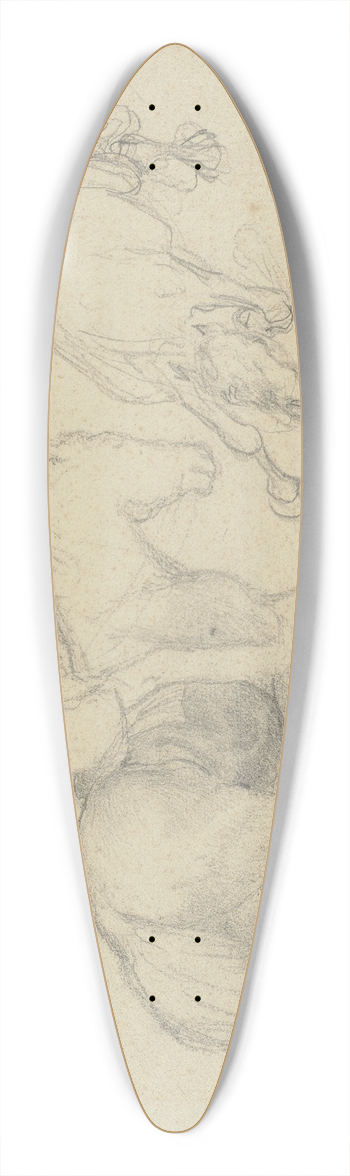 Teutwart Schmitson - Reiter mit gefallenem Pferd 39.3 inch art pintail longboard deck
