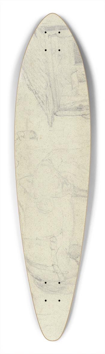Teutwart Schmitson - Studienblatt; Schmiede in Kronberg 39.3 inch art pintail longboard deck