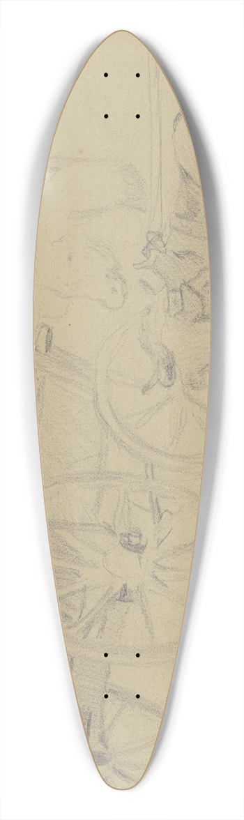 Teutwart Schmitson - Studienblatt; Wagen mit drei Khen 39.3 inch art pintail longboard deck