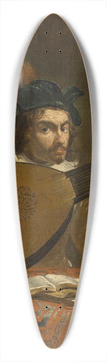 Theodoor Rombouts - The Lute-Player 39.3 inch art pintail longboard deck