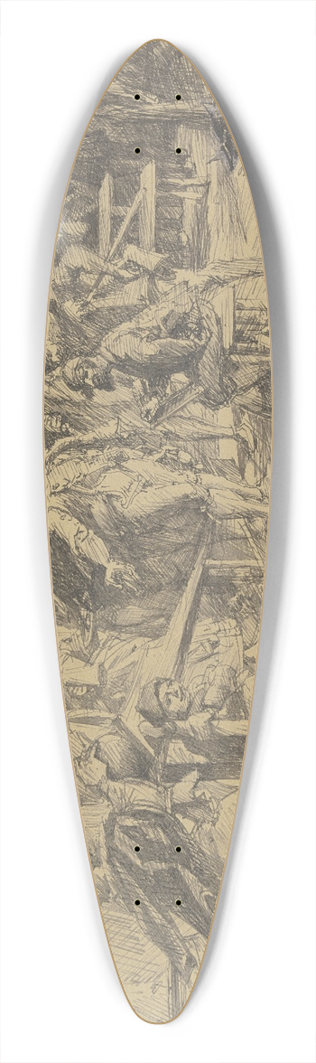 Theodor Alt - Bowling farmer 39.3 inch art pintail longboard deck